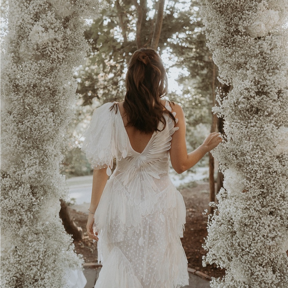 Zimmerman White Rhythmic Fluted Gown - Picture 7 of 9